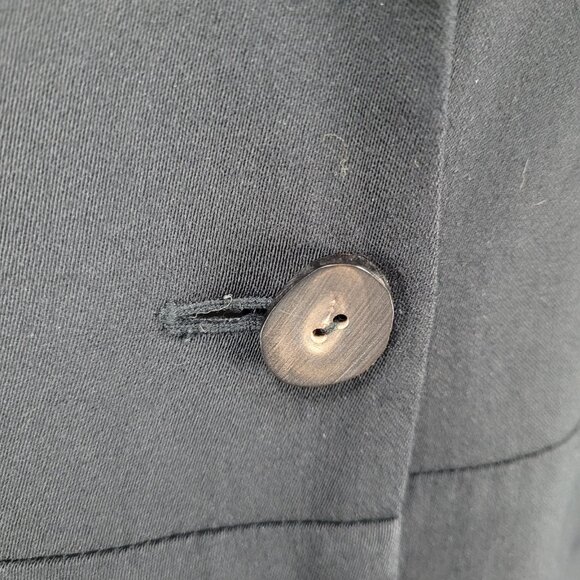 VTG J. Jill Black Wool Blend Stretch Lightweight Buttoned Lined Coat Size 18 - Picture 9 of 16